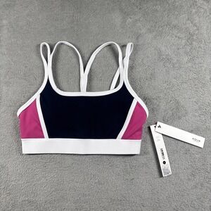 AQUA Athletic Women's Toned Out Double Strap Sports Bra Black/Raspberry XS NWT